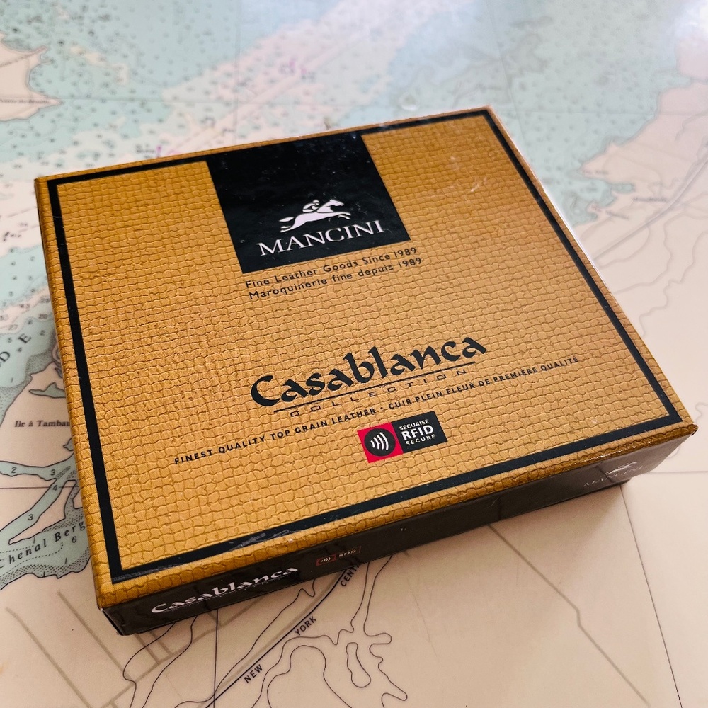 Mancini Casablanca Black and Brown Leather Wallet